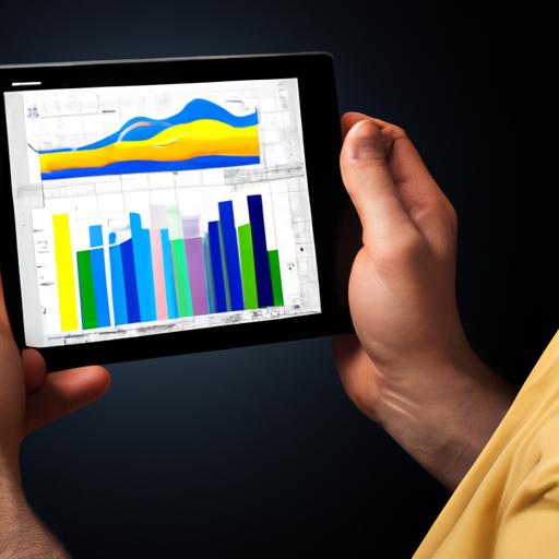 A data management consultant presenting data analysis on a tablet