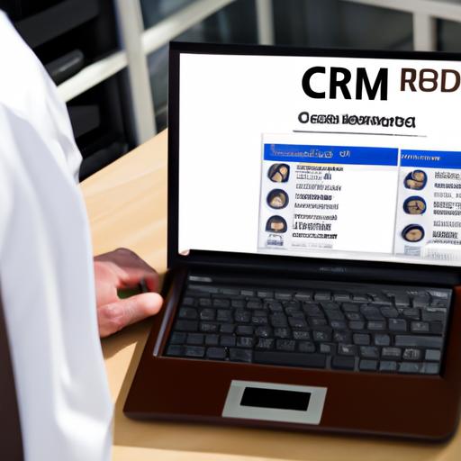 Sales representative utilizing CRM software for effective deal management