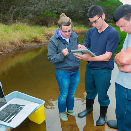 The team of scientists uses environmental data management software to ensure safe and healthy water for communities